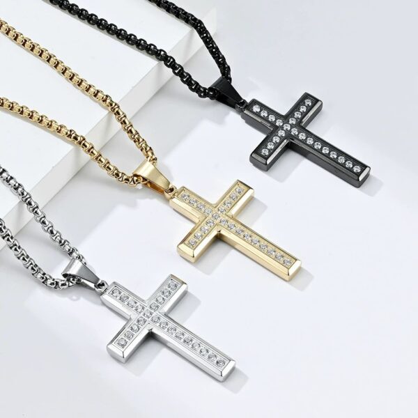 Cross necklace with stones